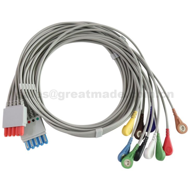 คลื่นไฟฟ้าหัวใจ 10-lead lead lead ECG เข้ากันได้กับ HP / Philips 78352C, 78354C