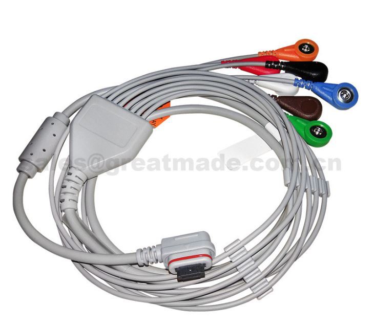 2008594-004 Ge Seer Light Holter ผู้ป่วยเคเบิล / Leadwires, 3 Channel (7-Ld), Aha