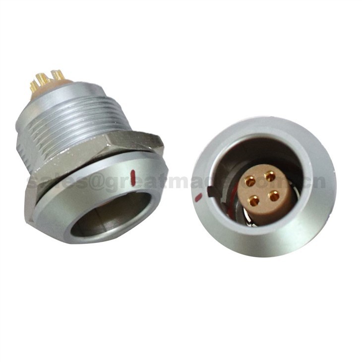 FGG EGG 2k Series 304 Push-Pull Self-locking Metal Straight Plug/ Fixed Socket Connector