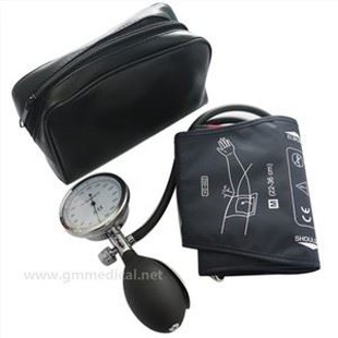 ข้อมือความดันโลหิตด้วยตนเองสําหรับผู้ใหญ่ข้อมือหลอดเดียวพร้อมมาตรวัดความดันและหลอดไฟเงินเฟ้อสีน้ําเงินเข้ม